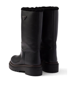 Сапоги из овчины, коричневый Prada