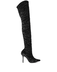 100 мм кожаные сапоги, черный Jimmy choo