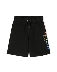 Kids шорты с эффектом градиента и вышитым логотипом, черный Givenchy