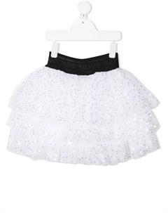 Kids пышная юбка с пайетками, белый Balmain