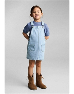 Платье из денима, светло-голубой Mango kids
