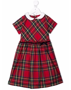 Клетчатое платье с бантом, черный Siola