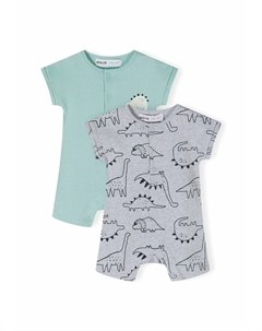 Боди 2 PACK SHORT SLEEVE ROMPERS, пятнистый серый Minoti