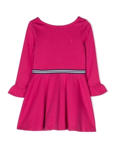 Полосатое платье с вышитым логотипом, розовый Ralph lauren