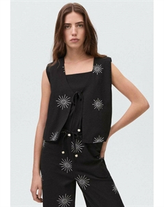 Топ без рукавов SUNT, черный Mango kids