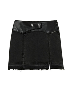 Джинсовая юбка мини с разрезом Kids, черный Twinset