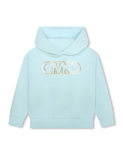 Худи с эффектом металлик и логотипом, синий Michael kors kids