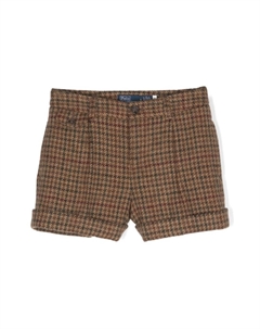 Шерстяные шорты в ломаную клетку Kids, коричневый Ralph lauren