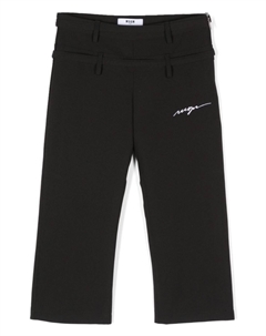 Брюки с вышитым логотипом, черный Msgm kids