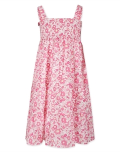 Kids хлопковое платье с цветочным принтом, розовый Mc2 saint barth