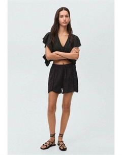 Шорты MIT QUASTEN, черный Mango kids