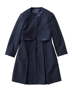 Шерстяное платье с вышивкой и складками, синий Familiar