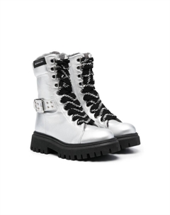 Ботинки с эффектом металлик, серебристый Monnalisa