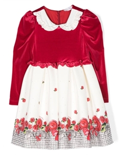 Платье в ломаную клетку, нейтральный цвет Monnalisa