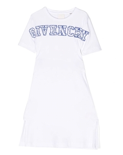 Платье макси с короткими рукавами и логотипом Kids, белый Givenchy