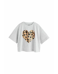 Футболка с длинным рукавом SEQUIN HEART, серый Next