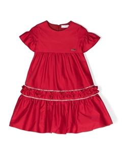 Ярусное платье с оборками, красный Monnalisa