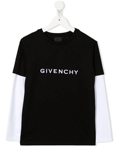 Kids многослойная футболка с логотипом, черный Givenchy