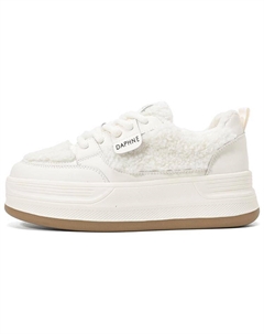 Кеды, скейтборд обувь женская средняя высота, кремовый Daphne