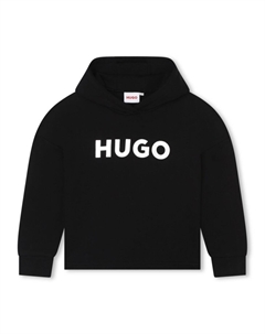 Худи с приспущенными плечами и логотипом, черный Hugo kids