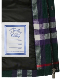 Шерстяной пиджак в клетку Vintage Check Kids, зеленый Burberry