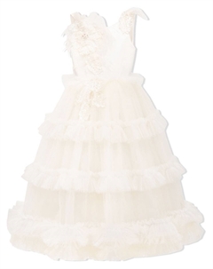 Декорированное платье асимметричного кроя, бежевый Tulleen