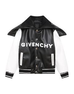 Kids бомбер с капюшоном и нашивкой-логотипом, черный Givenchy