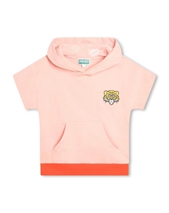 Худи с короткими рукавами и вышивкой Tiger, оранжевый Kenzo kids