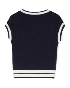 Трикотажный жилет с вышитым логотипом, синий Monnalisa