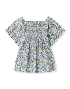 Блузка с цветочным принтом, синий Bonpoint