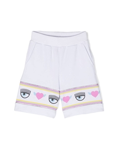Шорты Maxi Logomania из джерси, белый Chiara ferragni