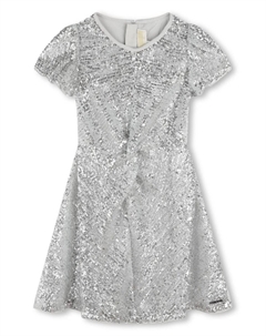 Kids платье с пайетками и логотипом, серебристый Michael kors