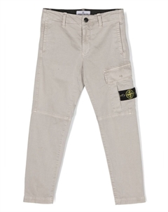 Junior брюки карго с нашивкой Compass, серый Stone island
