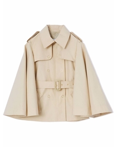 Тренч с расклешенными рукавами Kids, нейтральный Burberry