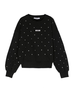 Толстовка с кристаллами, черный Msgm kids