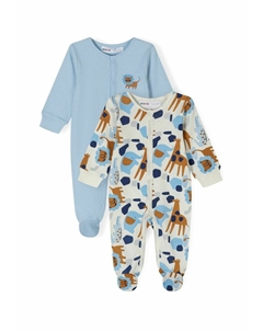 Комбинезон 2 PACK LONG SLEEVE, светло-голубой Minoti