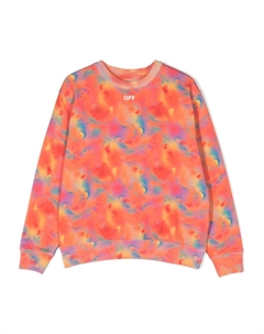 Kids толстовка с принтом тай-дай и логотипом, оранжевый Off-white