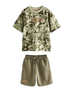 Футболка с принтом RELAXED FIT-SHORT SLEEVE SET, зеленый Next