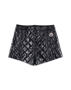 Enfant стеганые шорты из искусственной кожи, черный Moncler