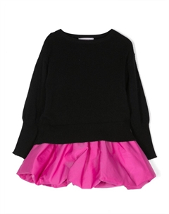 Платье с длинными рукавами и контрастной вставкой, черный Monnalisa