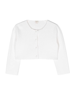 Укороченный кардиган с круглым вырезом, белый Il gufo