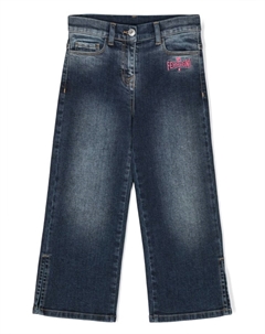 Прямые джинсы с вышитым логотипом, синий Chiara ferragni