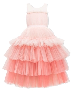 Ярусное платье макси из тюля, розовый Tulleen