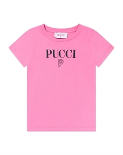 Junior футболка из хлопка с логотипом, розовый Pucci