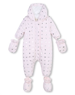 Kids дутый комбинезон с логотипом, розовый Michael kors