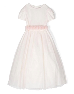 Платье из тюля с цветочной аппликацией, розовый Il gufo