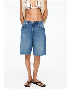 Джинсовые шорты FRAYED HEM, темно-синий Pull & bear