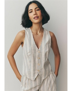 Жилет REGULAR FIT - STRIPED, белый Next