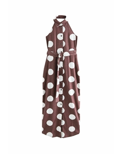 Платье-рубашка HALTERNECK COLLAR MIDI, коричневый Next