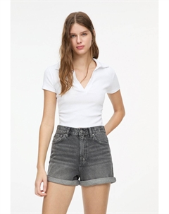 Джинсовые шорты TURN-UP, серый Pull & bear